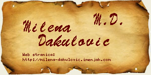 Milena Dakulović vizit kartica